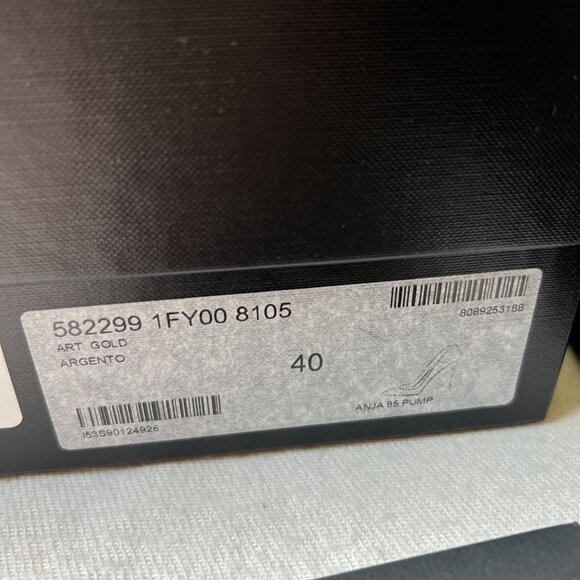 SAINT LAURENT Shoes Anja 85 Gray Metallic High Heel Pumps - Picture 4 of 12